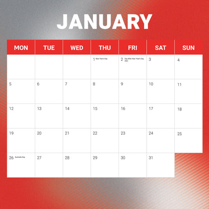 St George Illawarra Dragons 2026 Calendar - View 3