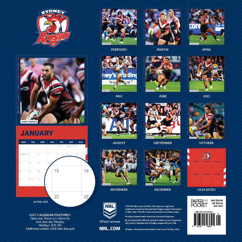 Sydney Roosters 2027 Calendar - View 4
