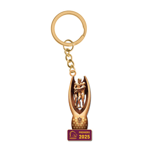 Brisbane Broncos 2025 Premiers 3D Trophy Keyring - View 1
