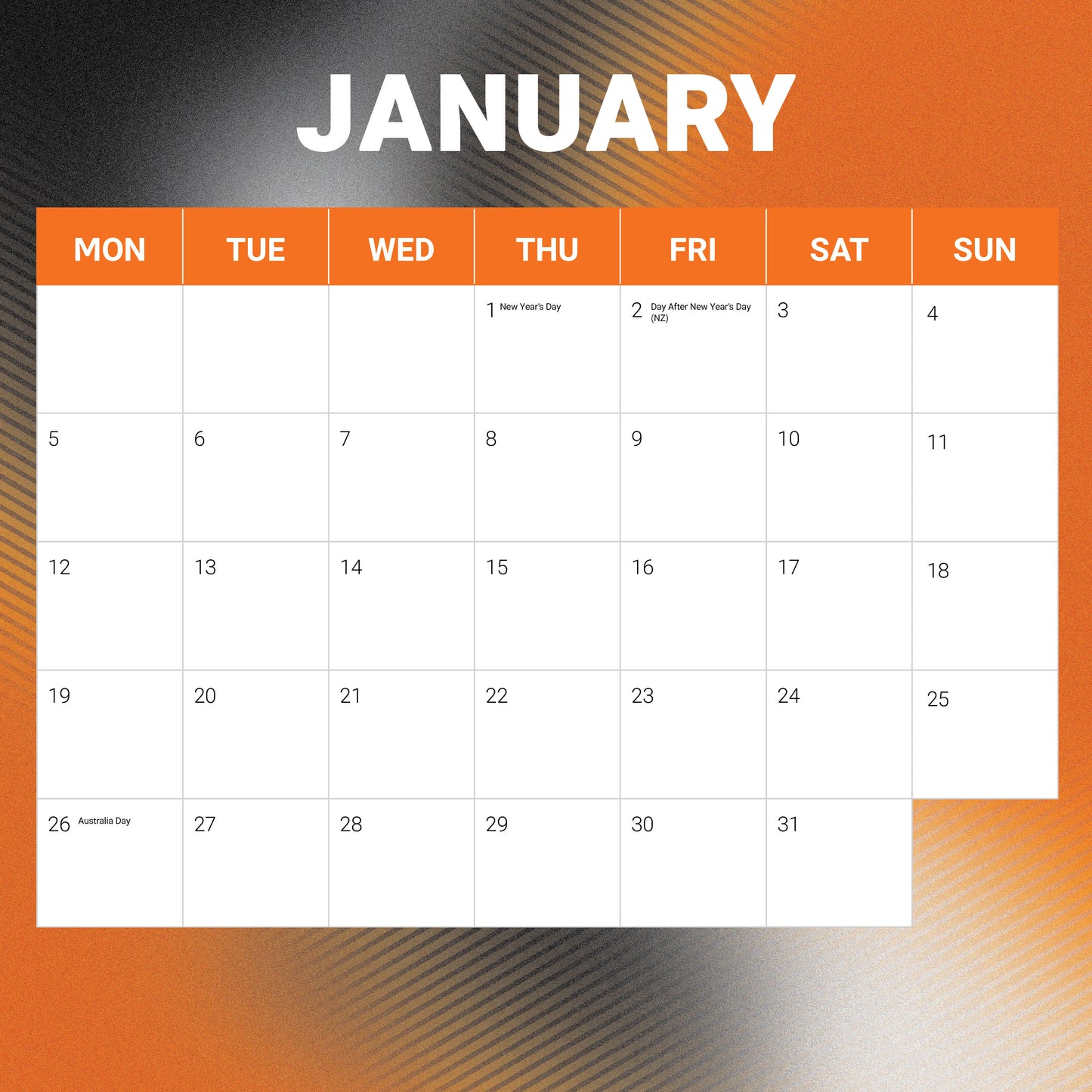 Wests Tigers 2026 Calendar