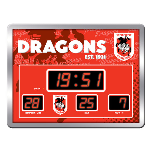 St. George-Illawarra Dragons LED Scoreboard Clock