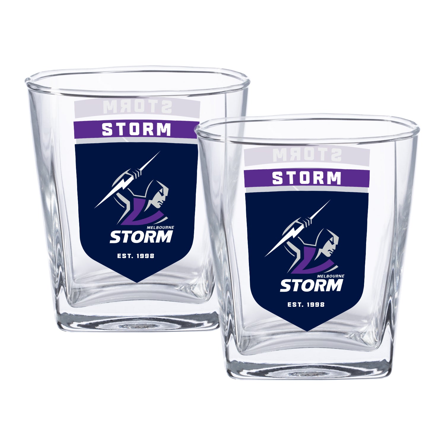Melbourne Storm 2 Pack Spirit Glasses