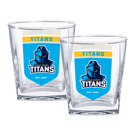 Gold Coast Titans 2 Pack Spirit Glasses