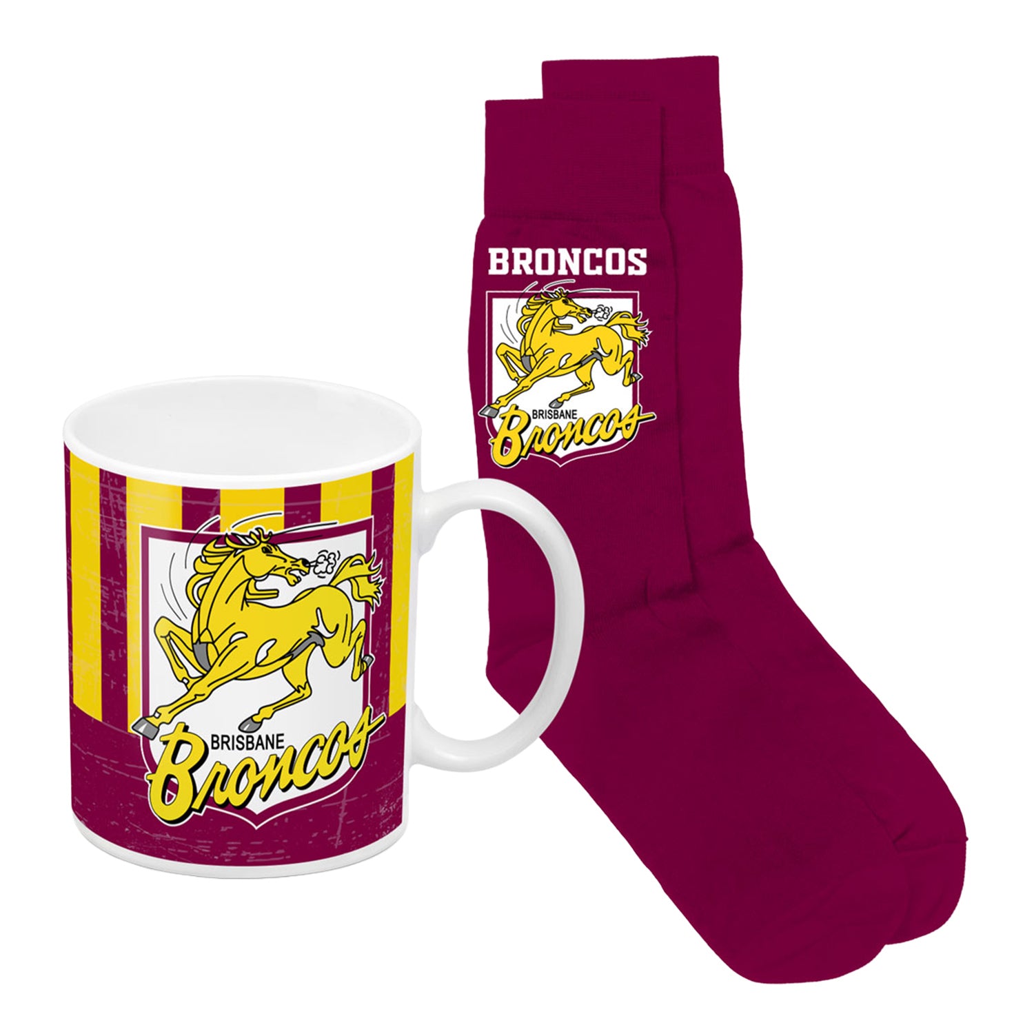 Brisbane Broncos Heritage Mug and Sock Pack - View 1