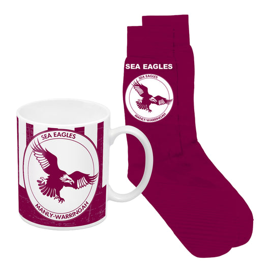 Manly Warringah Sea Eagles Heritage Mug and Sock Pack - View 1