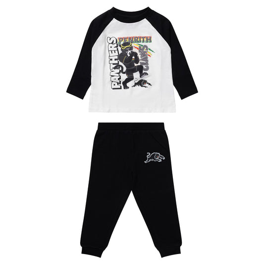 Penrith Panthers Kids Raglan Cuffed Sleeve PJ Set
