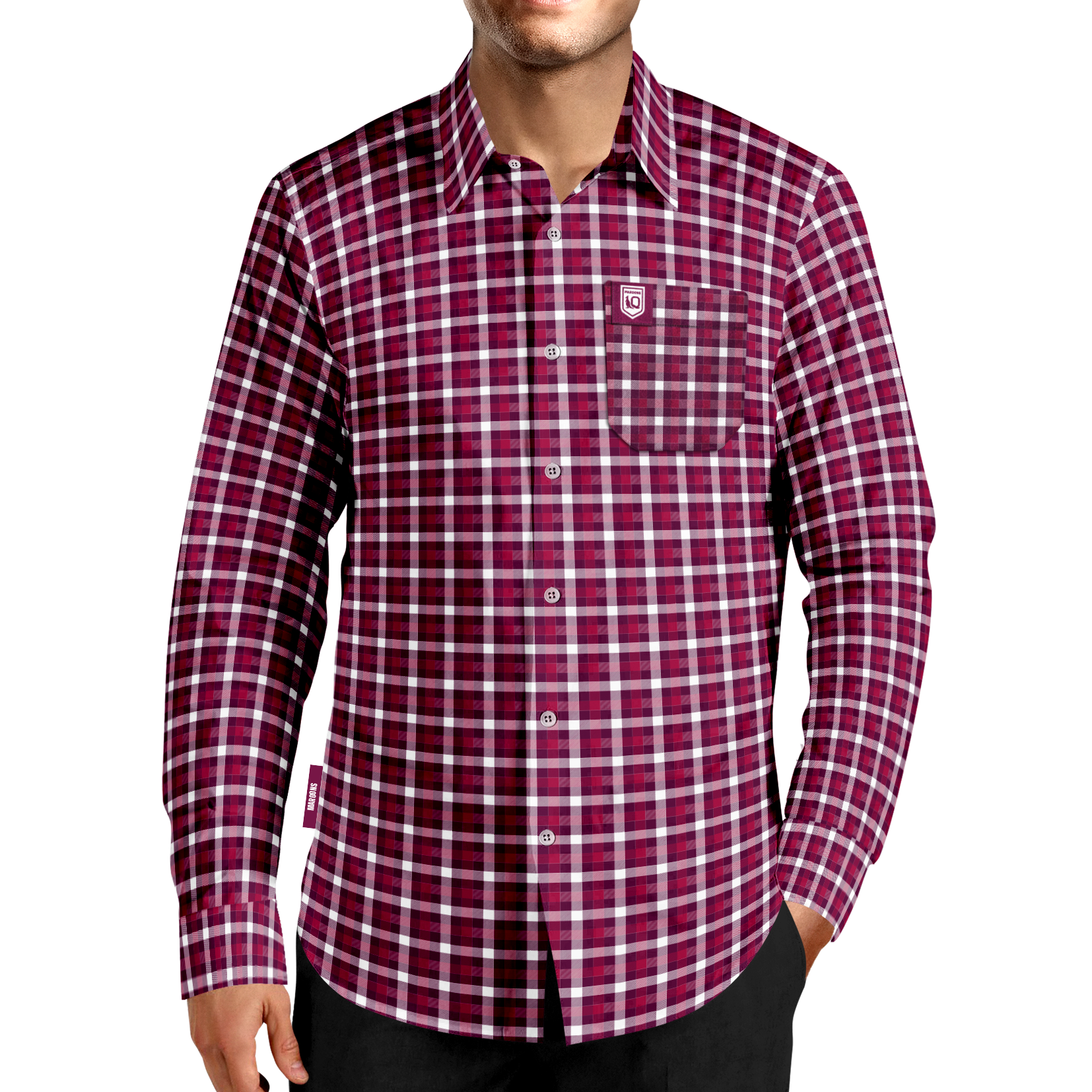 QLD Maroons Crossfield Business Shirt - View 1