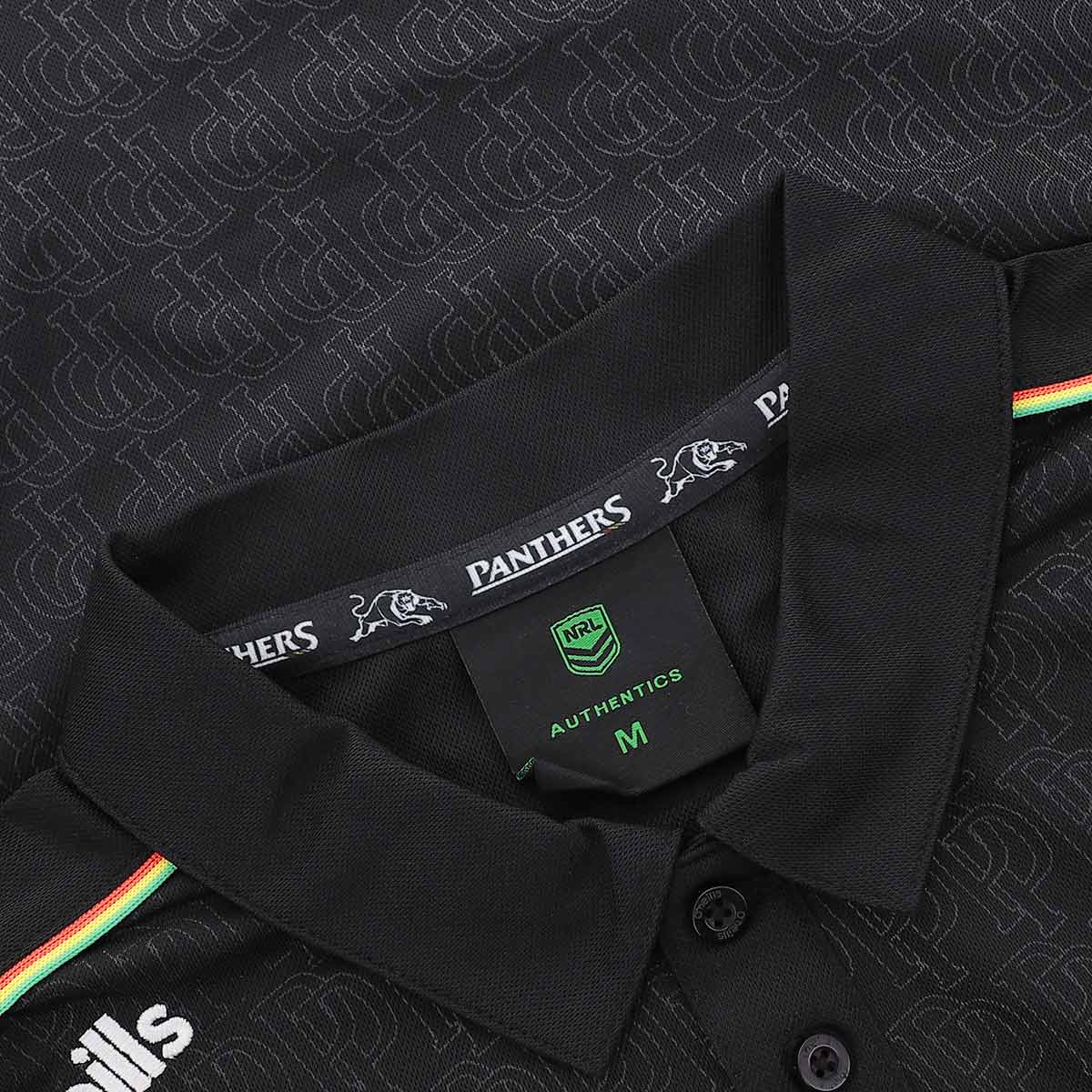 Penrith Panthers Mens 2026 Black Media Polo