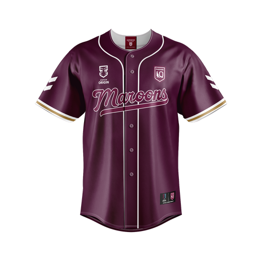 QLD Maroons Mens Homer Baseball Shirt - View 1