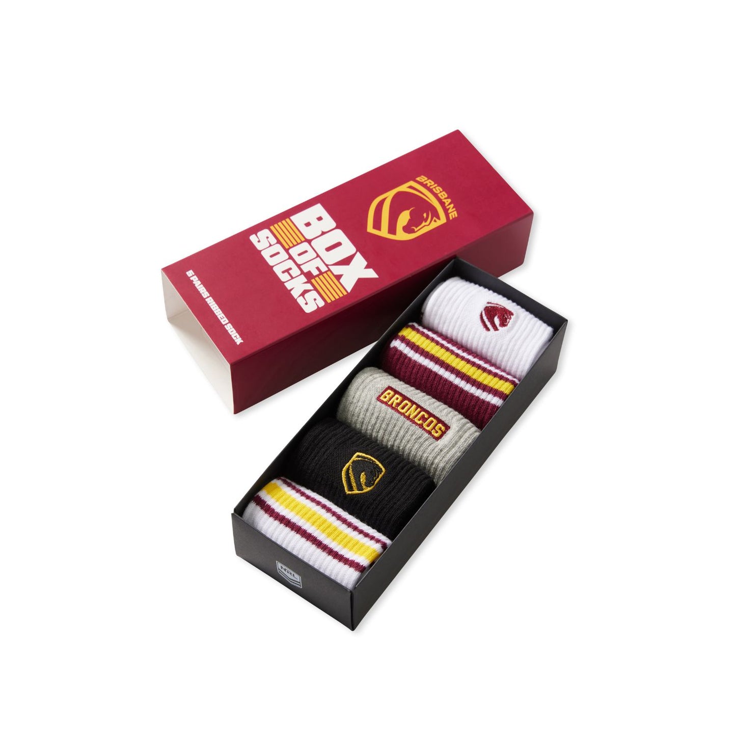 Brisbane Broncos Box Of Socks