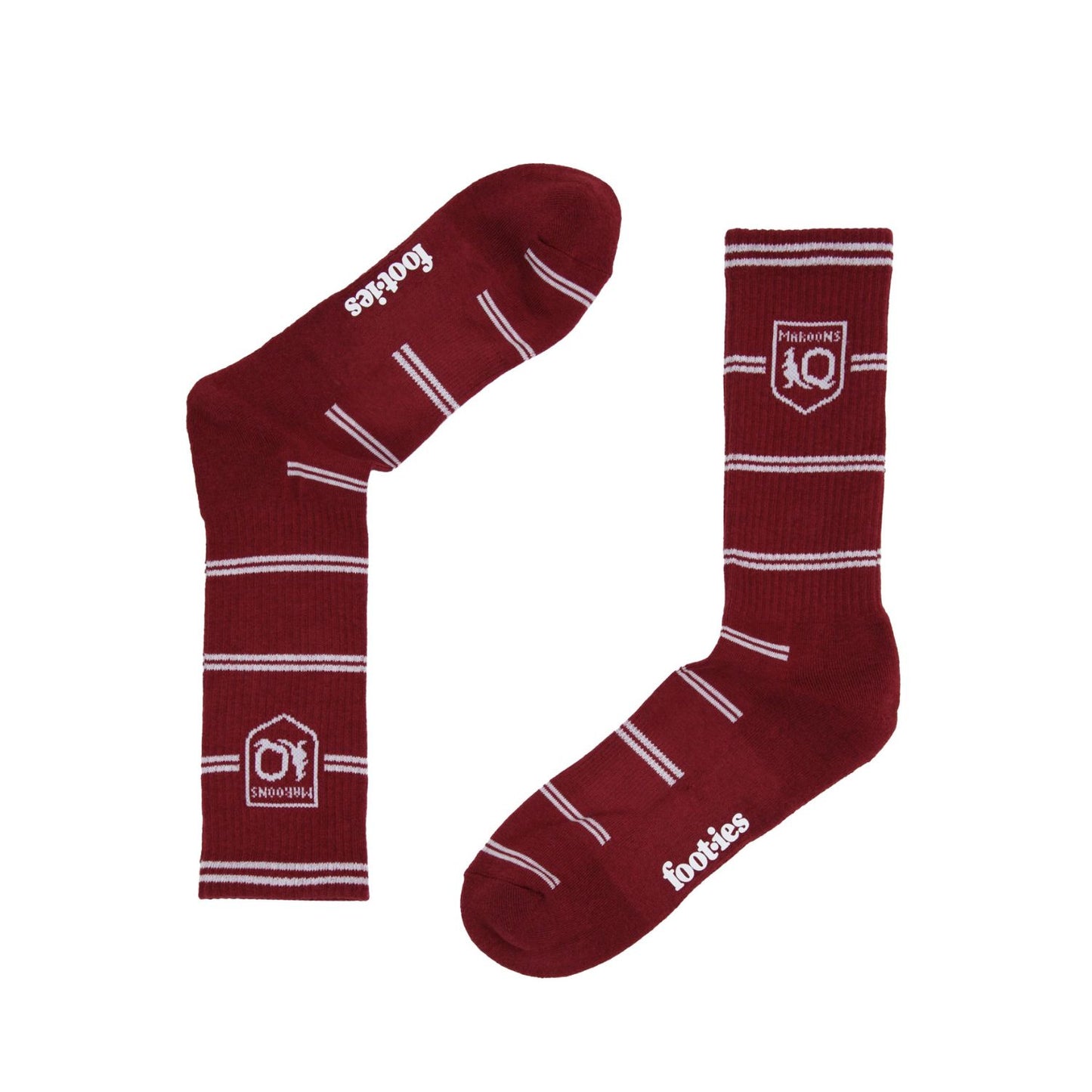 QLD Maroons Stripe Sneaker Socks 2 Pack