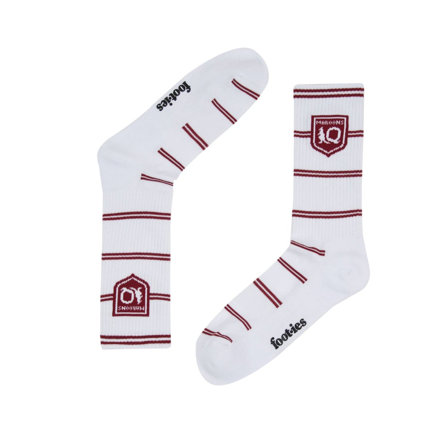 QLD Maroons Stripe Sneaker Socks 2 Pack