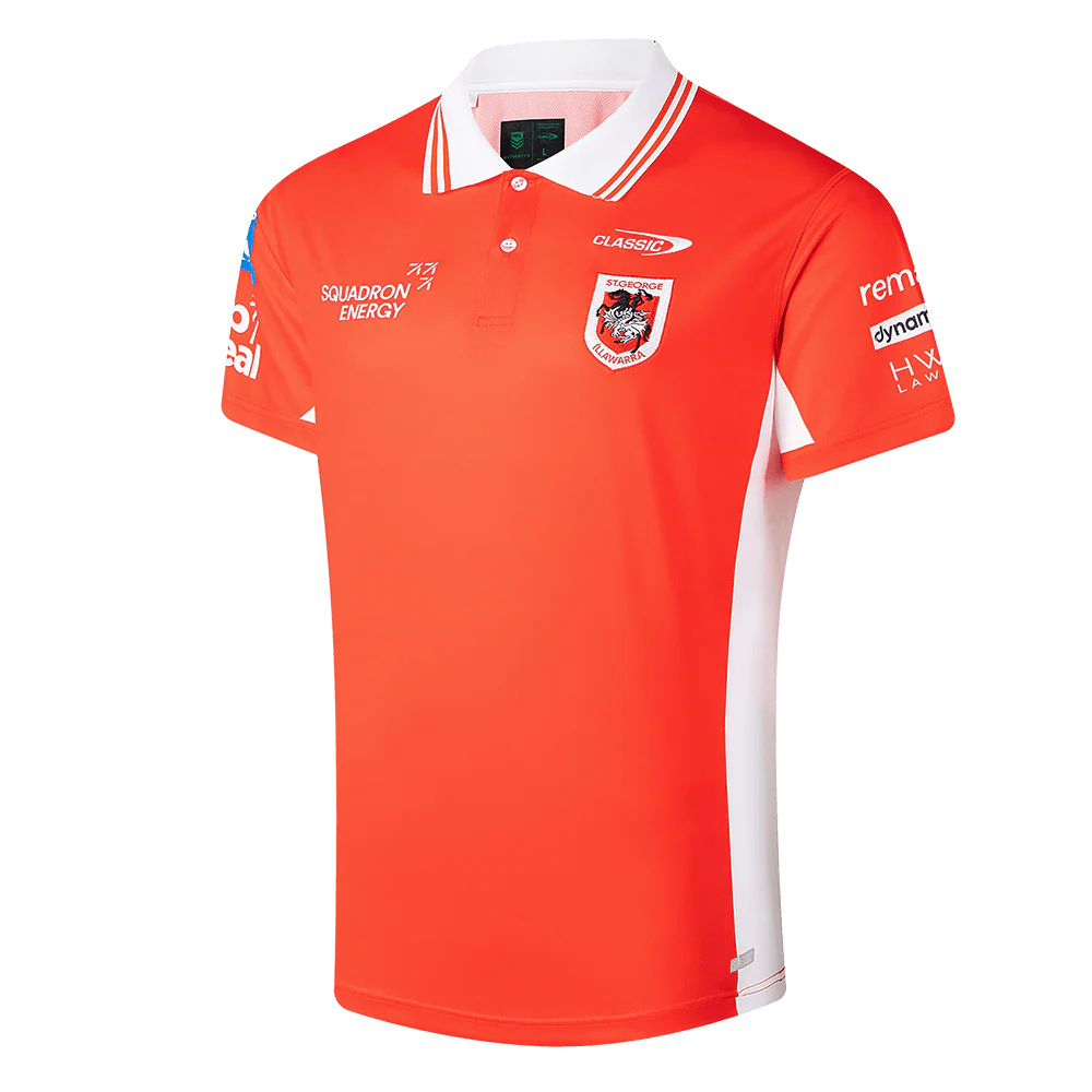 St George Illawarra Dragons Mens 2026 Media Polo Red - View 2