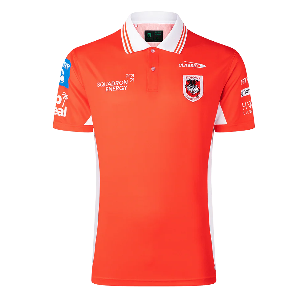 St George Illawarra Dragons Mens 2026 Media Polo Red - View 1